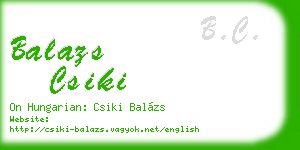 balazs csiki business card